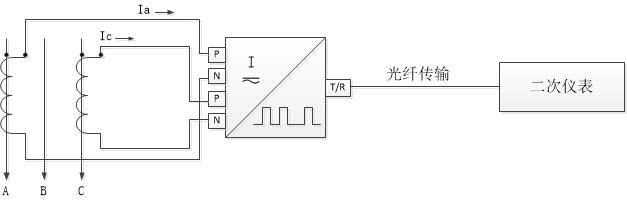DT322数字变送器在电流互感器V形接线法中的利用道理图