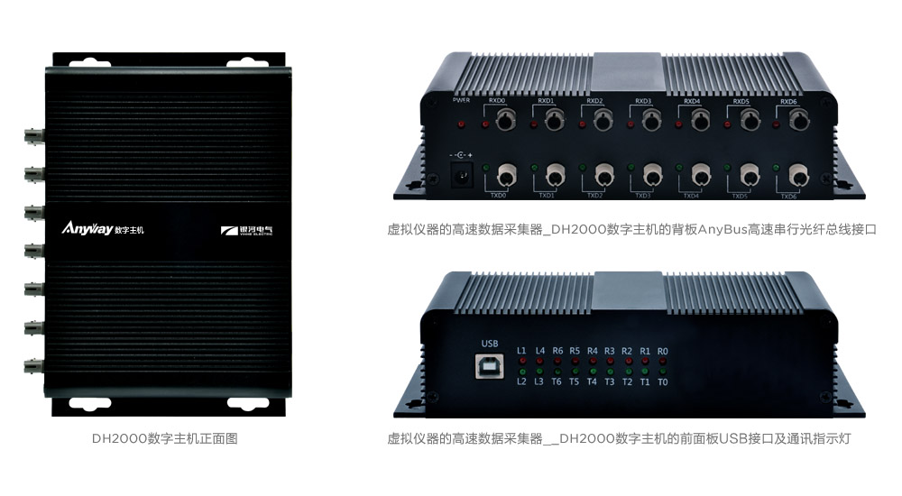 虚构仪器的高速数据采集器_DH2000数字主机的接口及通讯批示灯 虚构仪器的高速数据采集器_DH2000数字主机的接口及通讯批示灯