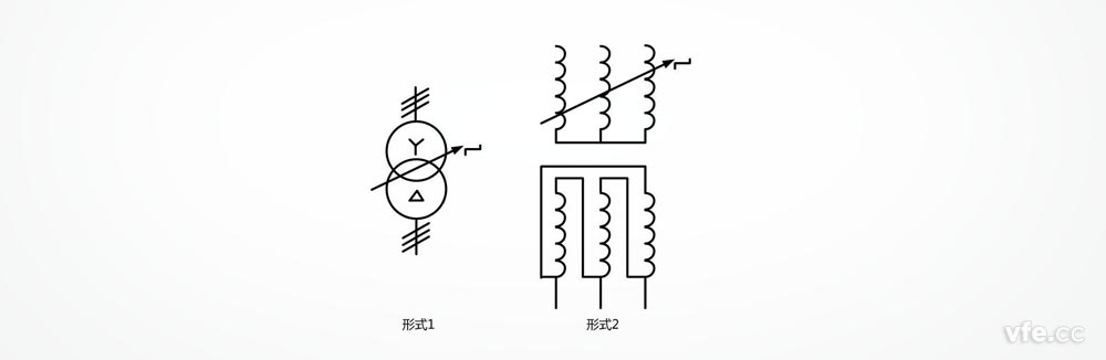 拥有有载分接开关的星形三角形衔接的三相变压器
