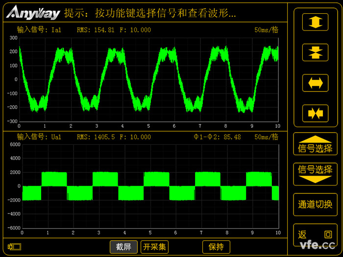 变频器典型的输入测波形 变频器典型的输入测波形