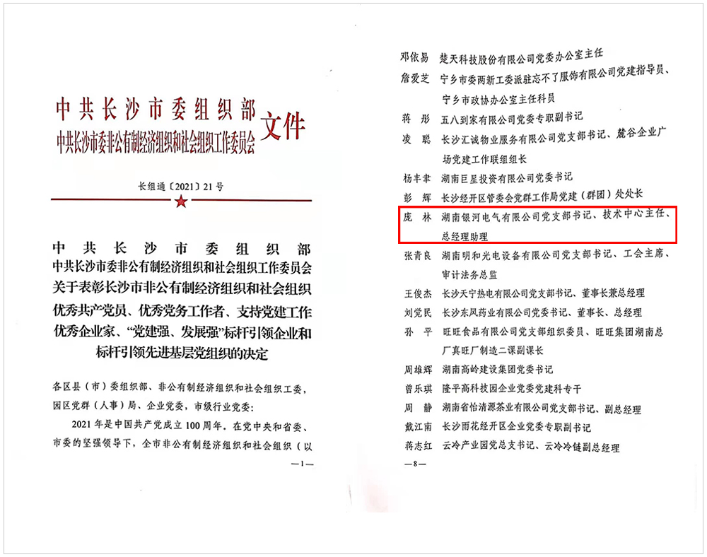 庞林同道荣获长沙市委组织部 “优良党务工作者”称号 庞林同道荣获长沙市委组织部 “优良党务工作者”称号