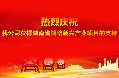 热烈庆祝我公司获得湖南省战术新兴产业项主张支持
